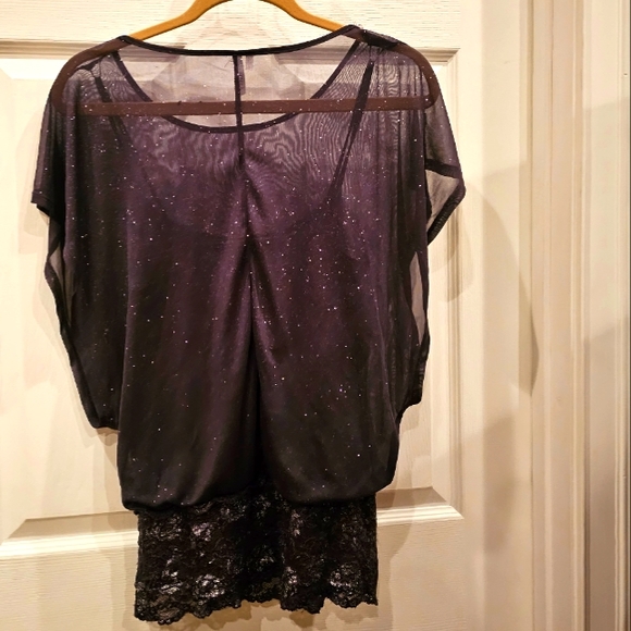 Purple Shimmey/Sparkle Top with Cami - Picture 3 of 3